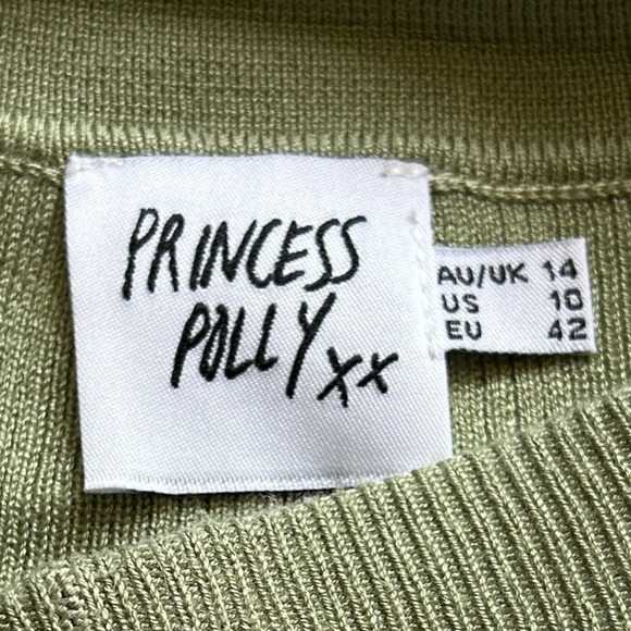 Princess Polly Sage Green Loftus Knitwear Top Size 10 - Picture 6 of 11